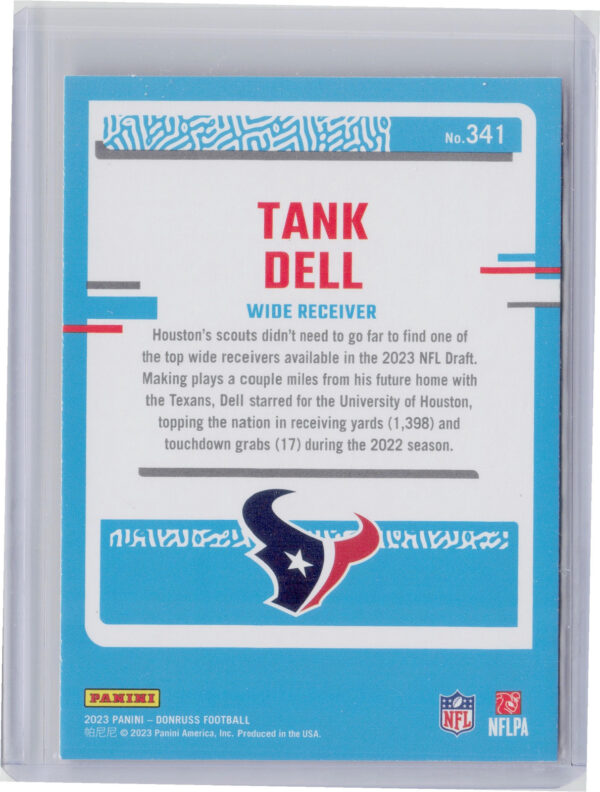 2023 Donruss Tank Dell Press Proof Red #341 Texans - Image 3