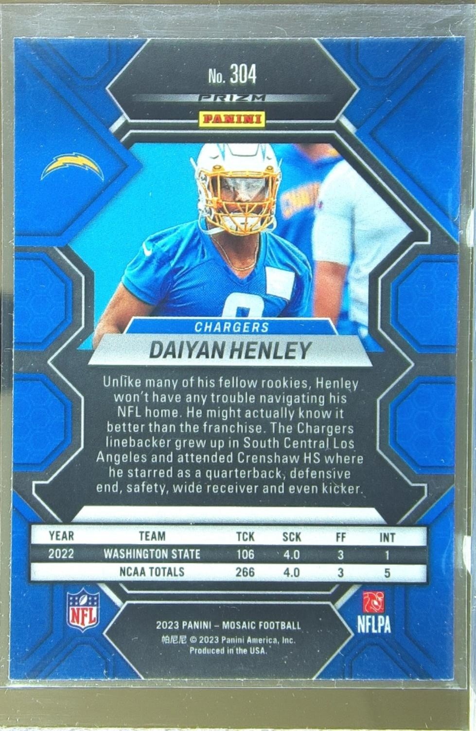 2023 Mosaic Daiyan Henley RC #304 Chargers - Image 3