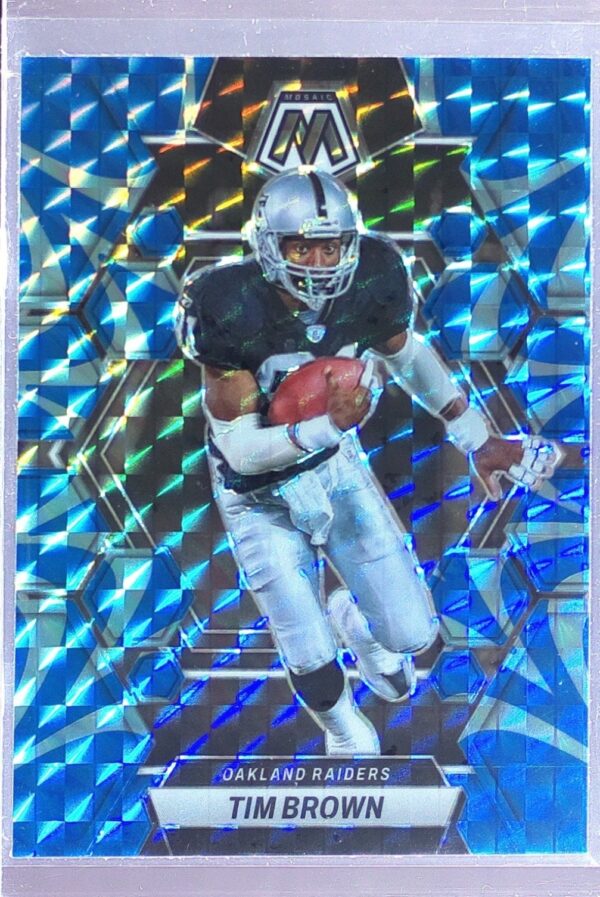 2023 Mosaic Tim Brown Reactive Blue Mosaic #125 Raiders