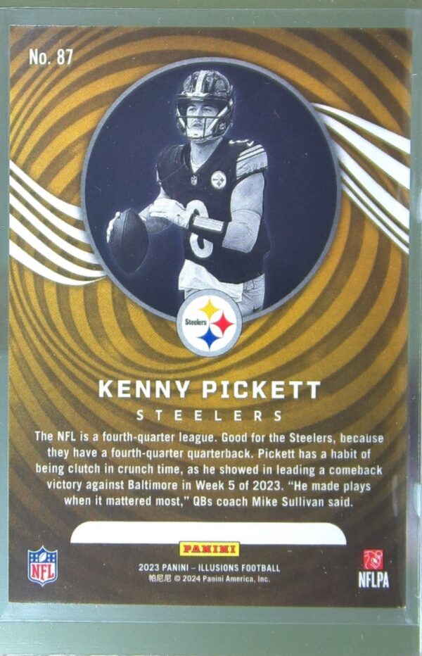 2023 Panini Illusions Kenny Pickett Gold Trophy Collection /25 #87 Steelers - Image 3