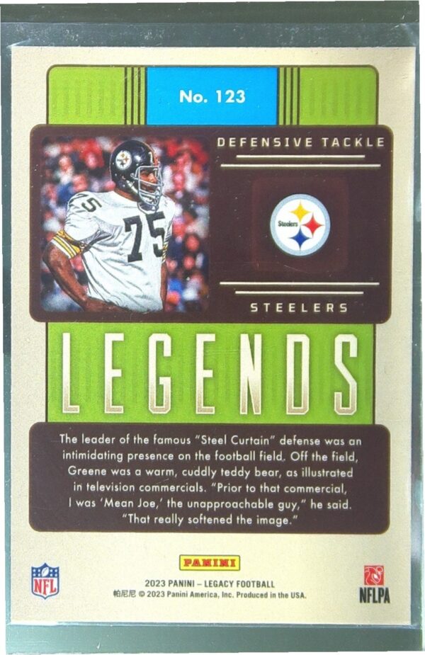2023 Panini Legacy Joe Greene #123 Steelers - Image 3
