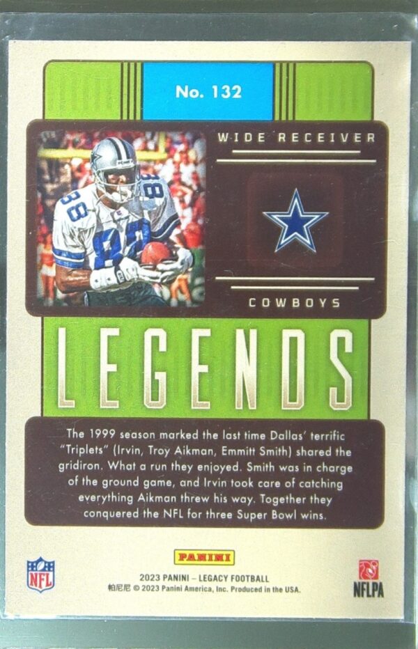 2023 Panini Legacy Michael Irvin #132 Cowboys - Image 3