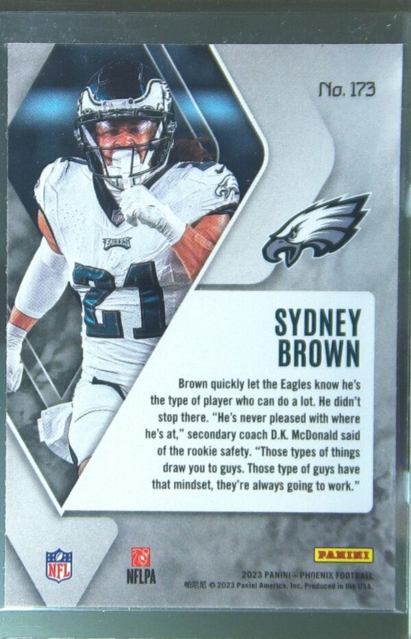 2023 Panini Phoenix Sydney Brown RC #173 Eagles - Image 3