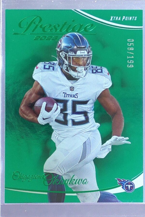 2023 Panini Prestige Chigoziem Okonkwo Xtra Points Premium Green /199 RC #283