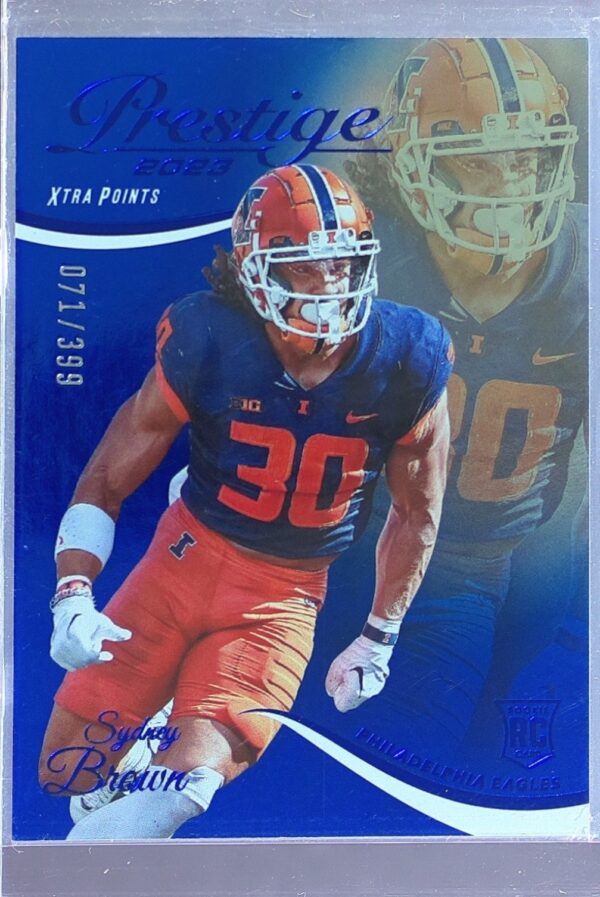 2023 Panini Prestige Sydney Brown Xtra Points Blue /399 RC #377 Eagles