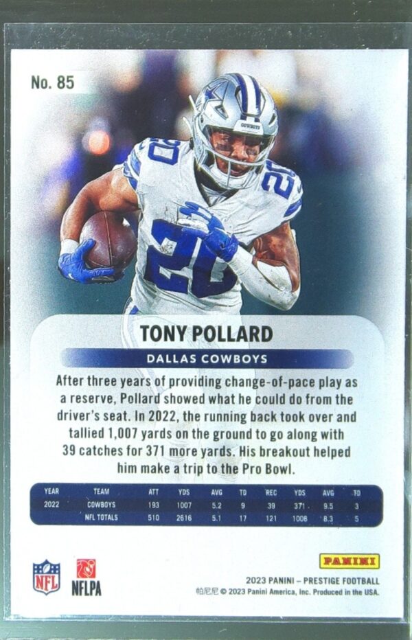 2023 Panini Prestige Tony Pollard Xtra Points Diamond #85 Cowboys - Image 3