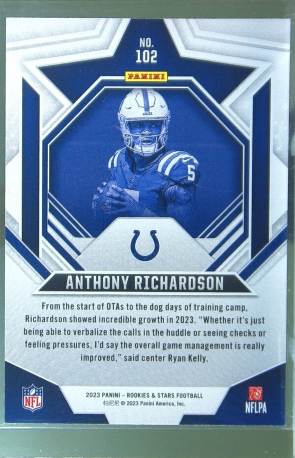 2023 Panini Rookies & Stars Anthony Richardson RC #102 Colts - Image 3