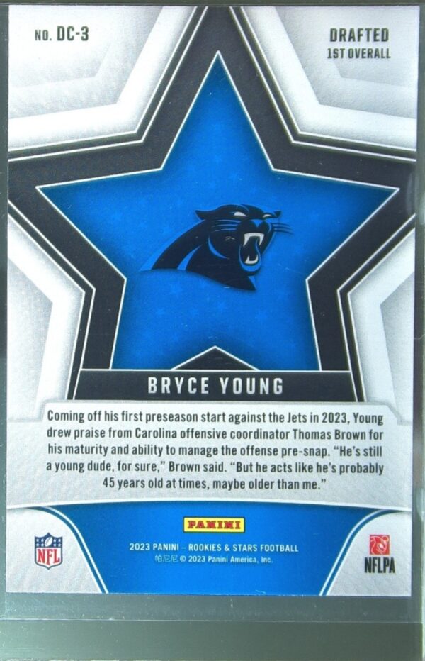 2023 Panini Rookies & Stars Bryce Young RC #DC-3 Panthers Draft Class Longevity - Image 3