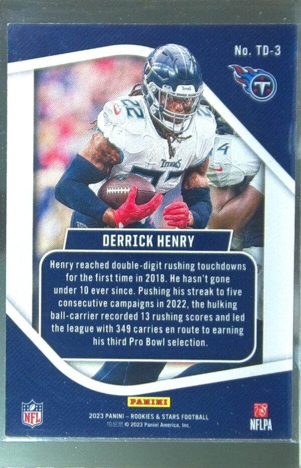 2023 Panini Rookies & Stars Derrick Henry #TD-3 Titans Touchdown Club - Image 3