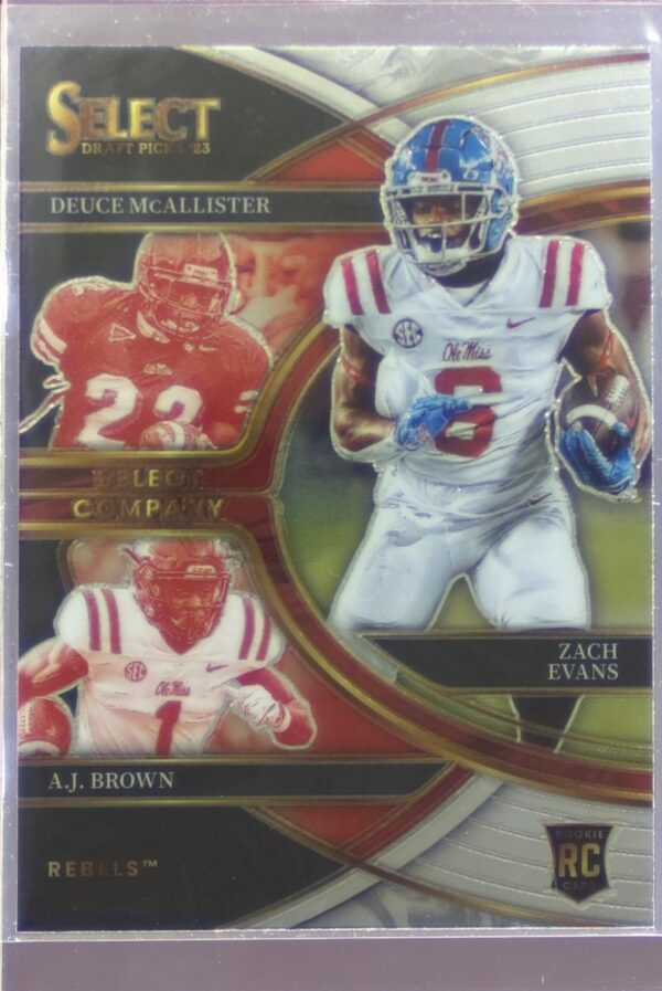 2023 Panini Select Draft Picks A.J. Brown / Deuce McAllister / Zach Evans RC
