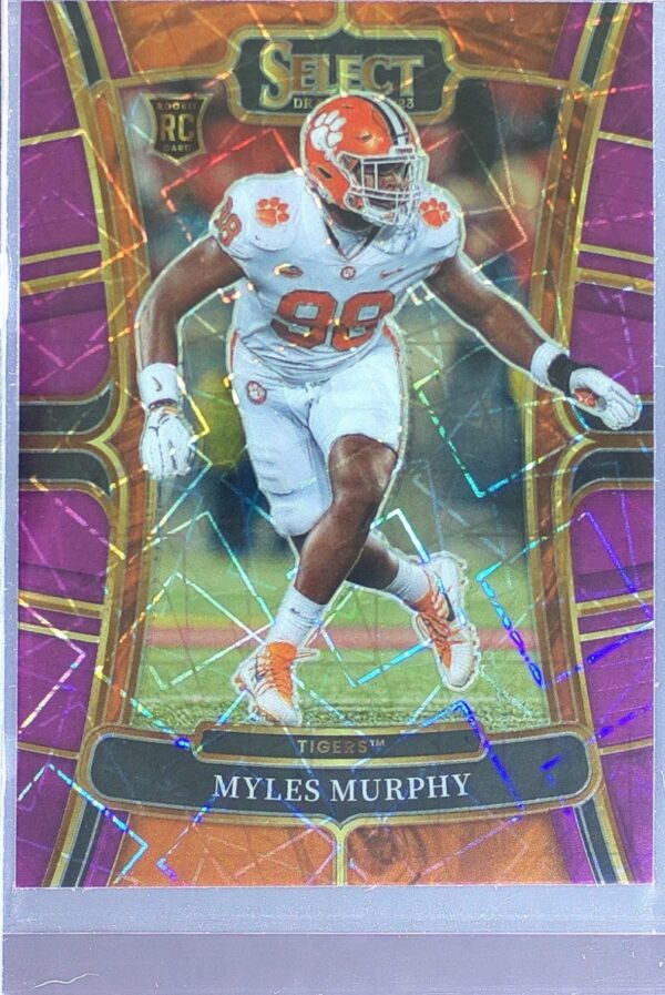 2023 Panini Select Draft Picks Myles Murphy Purple Lazer Prizm RC #11 Tigers