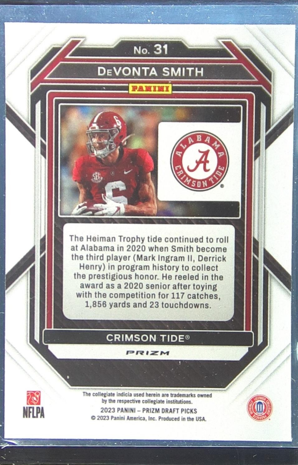 2023 Prizm Draft Picks DeVonta Smith Prizms Silver #31 Tide - Image 3