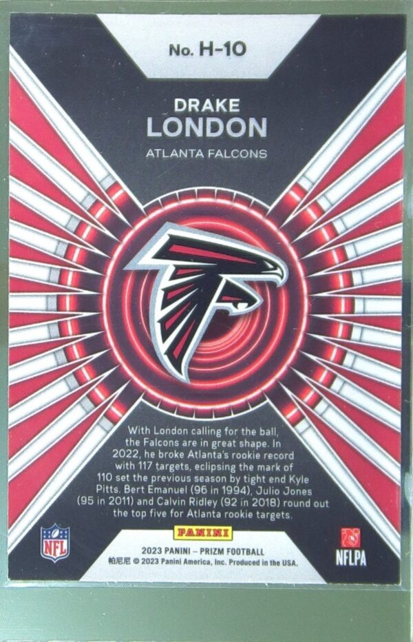 2023 Prizm Drake London #H-10 Falcons Hype - Image 3