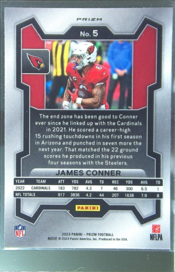 2023 Prizm James Conner Orange Disco #5 Cardinals - Image 3