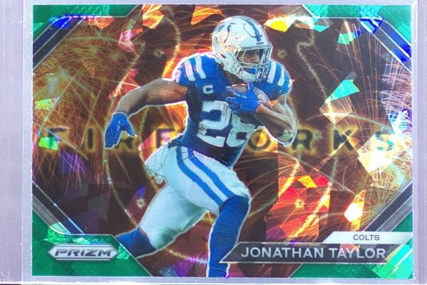 2023 Prizm Jonathan Taylor #F-16 Colts Fireworks Prizms Green Ice