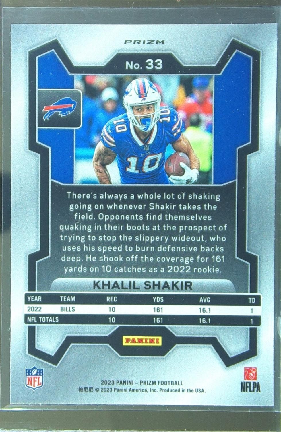 2023 Prizm Khalil Shakir Silver #33 Bills - Image 3