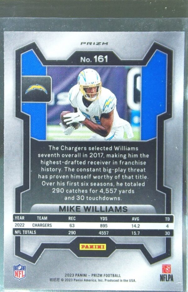 2023 Prizm Mike Williams Green Wave #161 Chargers - Image 3