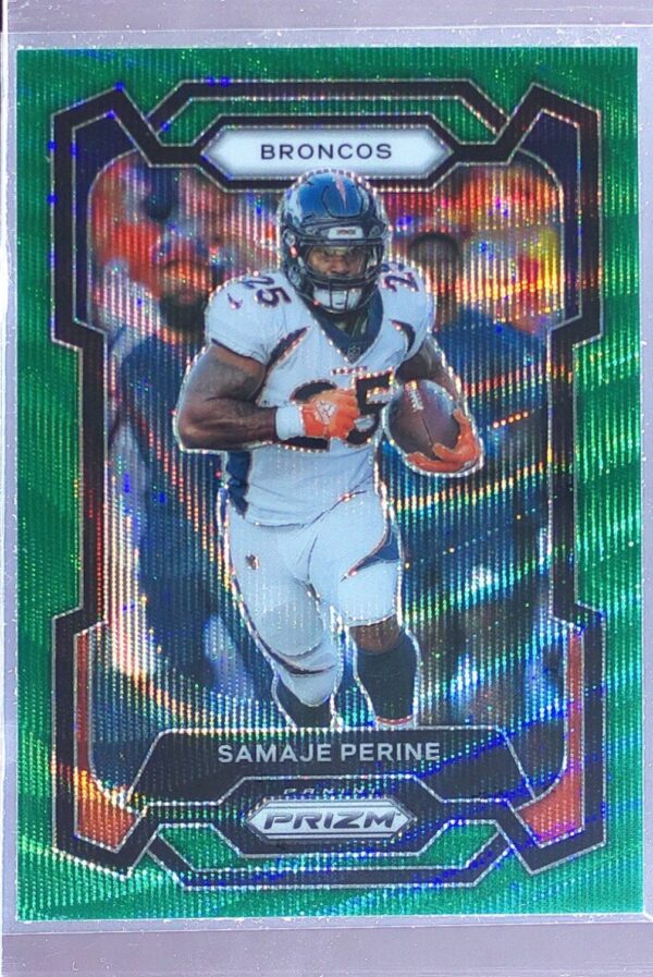 2023 Prizm Samaje Perine Green Wave #88 Broncos