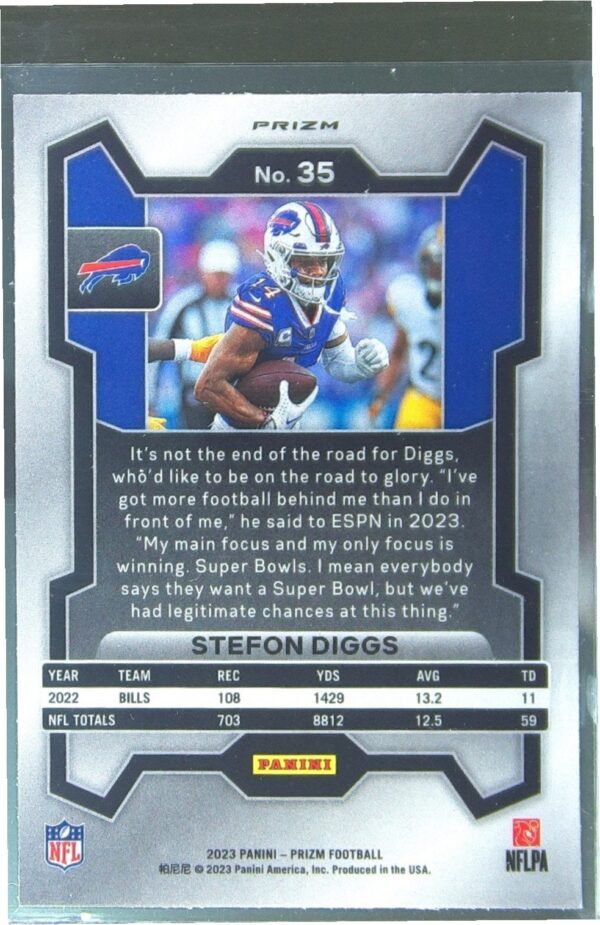 2023 Prizm Stefon Diggs Orange Disco #35 Bills - Image 3
