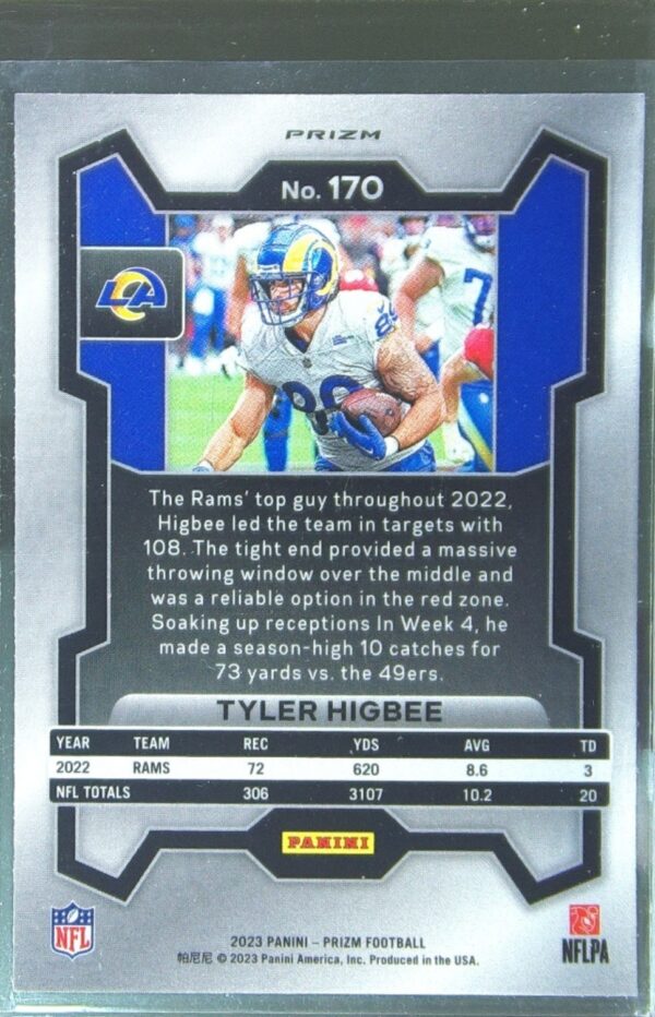 2023 Prizm Tyler Higbee Green Wave #170 Rams - Image 3