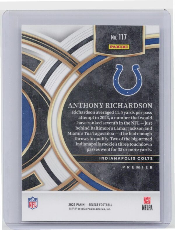 2023 Select Anthony Richardson RC #117 Colts - Image 3