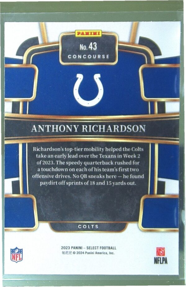 2023 Select Anthony Richardson RC #43 Colts - Image 3