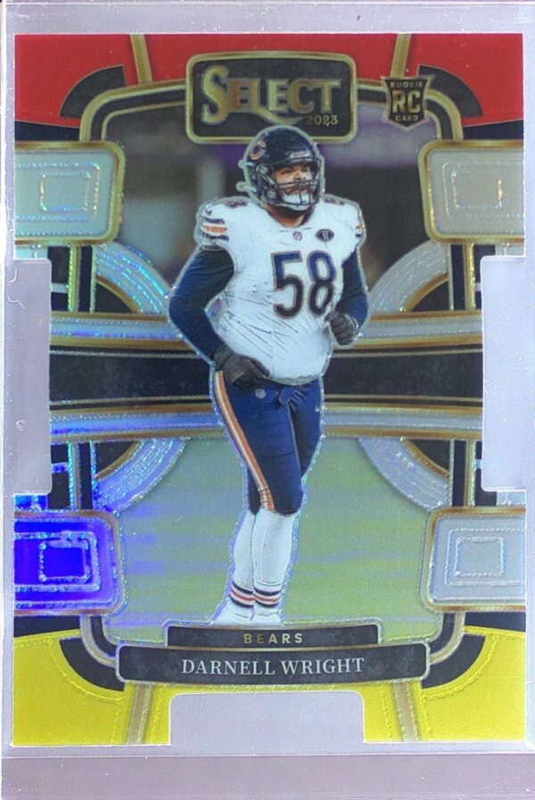 2023 Select Darnell Wright Red and Yellow Prizms Die Cuts RC #17 Bears
