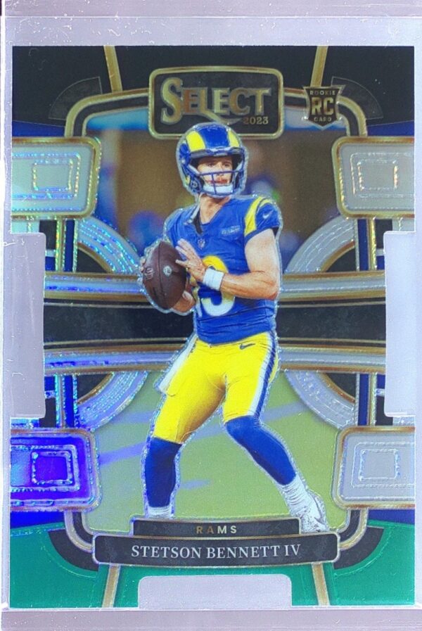 2023 Select Stetson Bennett IV Black and Green Prizms Die Cuts RC #55 Rams