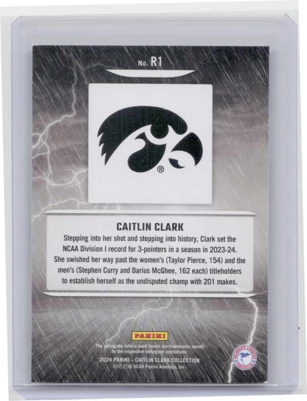 2024-25 Panini Caitlin Clark Collection Caitlin Clark #R1 Hawkeyes Raining 3s - Image 3