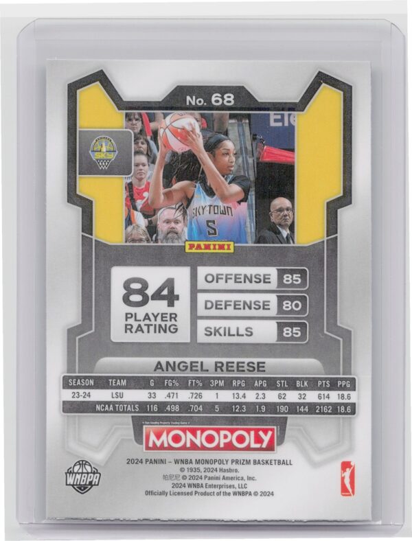 2024-25 Panini Prizm Monopoly WNBA Angel Reese RC 68 Sky - Image 3