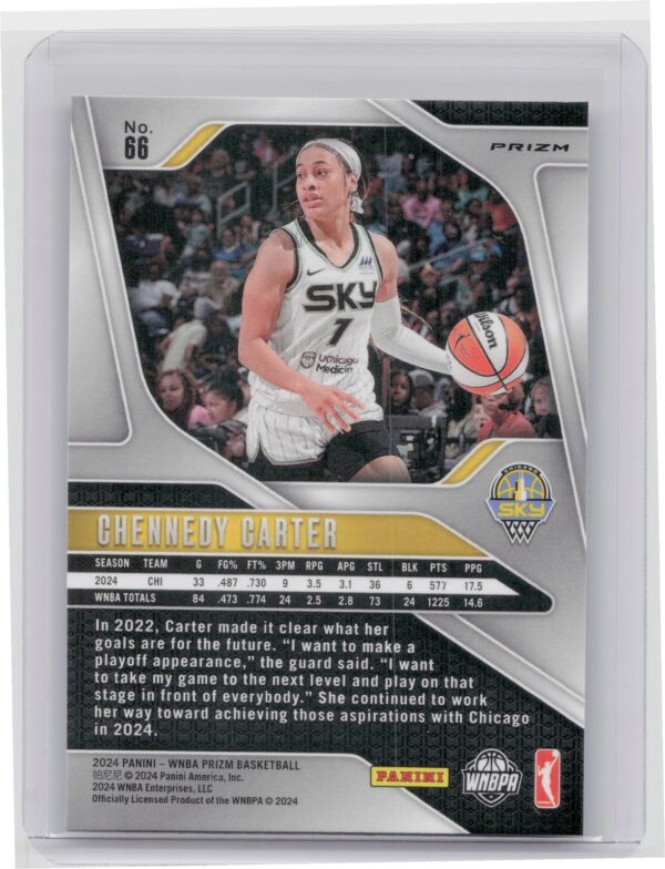 2024-25 Panini Prizm WNBA Chennedy Carter Ice Prizms #66 Sky - Image 3