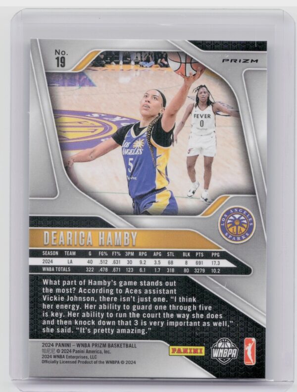 2024-25 Panini Prizm WNBA Dearica Hamby Ice Prizms #19 Sparks - Image 3