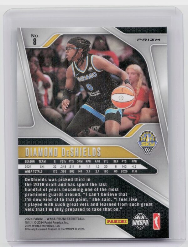 2024-25 Panini Prizm WNBA Diamond DeShields Ice Prizms #8 Sky - Image 3