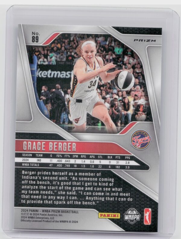 2024-25 Panini Prizm WNBA Grace Berger Ice Prizms #89 Fever - Image 3