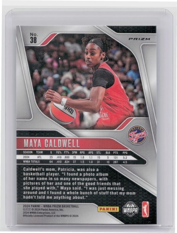 2024-25 Panini Prizm WNBA Maya Caldwell Silver Prizms #38 Fever - Image 3