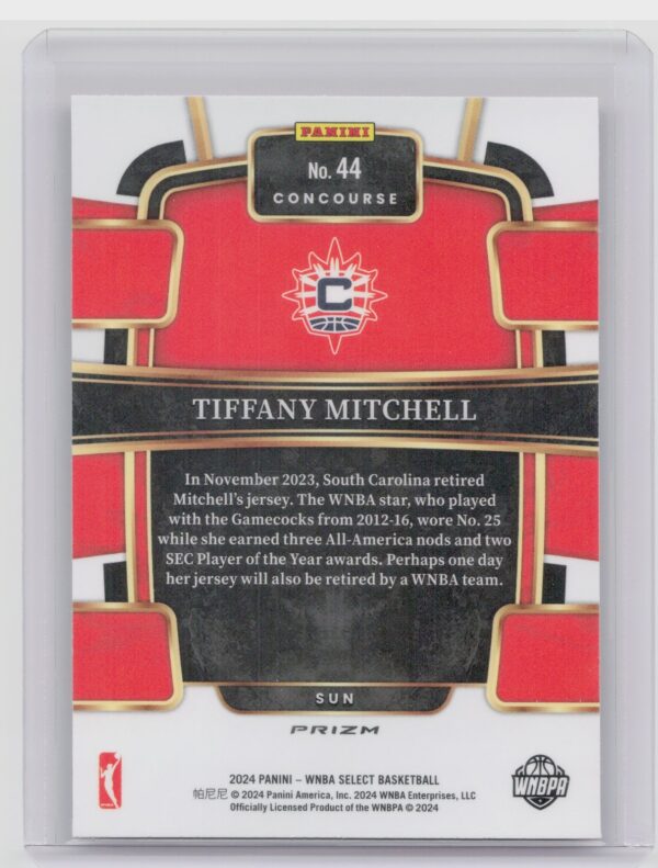 2024-25 Panini Select WNBA Tiffany Mitchell Pink Ice Prizms 44 Sun - Image 3