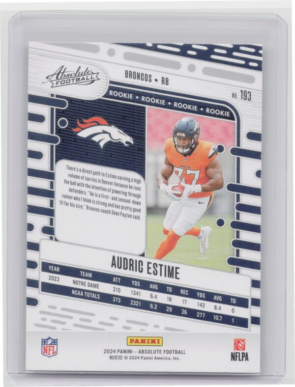 2024 Absolute Audric Estime Red and Blue RC 193 Broncos - Image 3