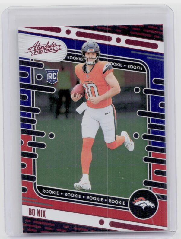 2024 Absolute Bo Nix Red and Blue RC 112 Broncos