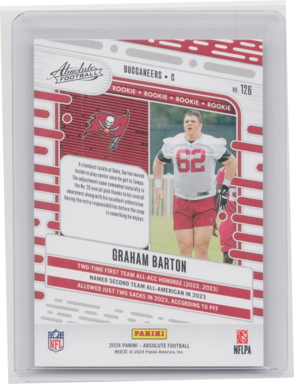 2024 Absolute Graham Barton RC 126 Buccaneers - Image 3
