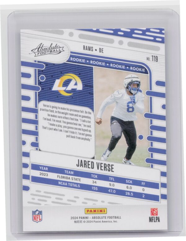 2024 Absolute Jared Verse Red and Blue RC 119 Rams - Image 3
