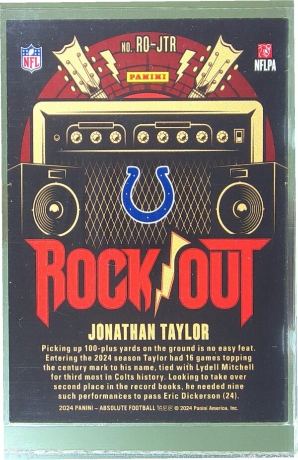 2024 Absolute Jonathan Taylor #RO-JTR Colts Rock Out - Image 3