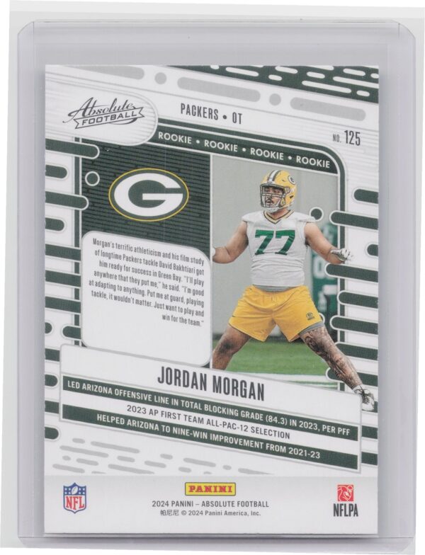 2024 Absolute Jordan Morgan Red and Blue RC 125 Packers - Image 3