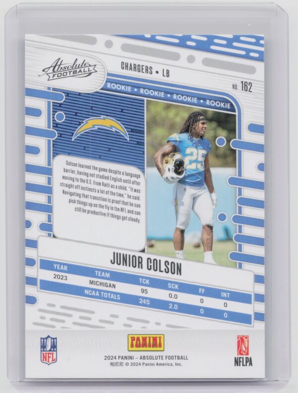2024 Absolute Junior Colson RC 162 Chargers - Image 3