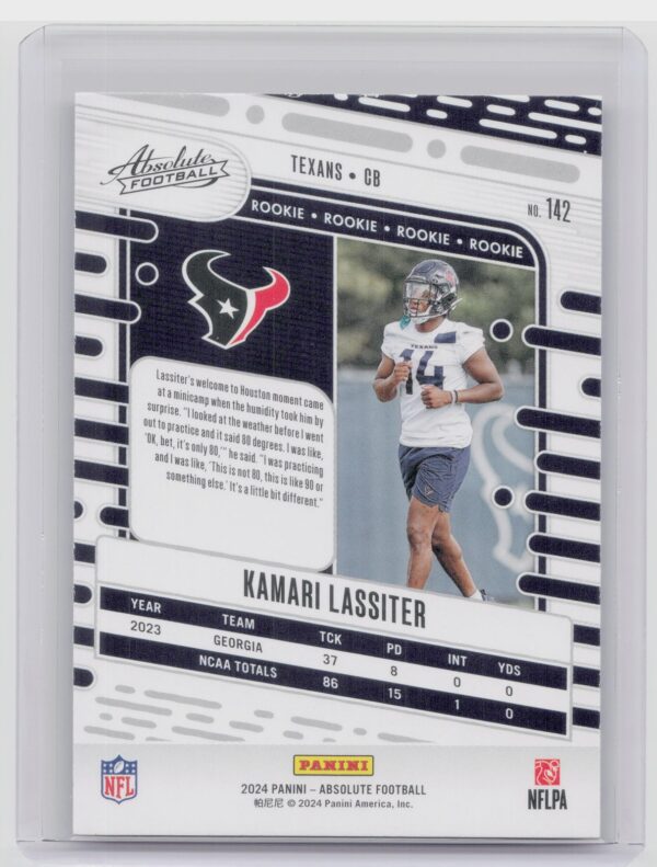 2024 Absolute Kamari Lassiter Red and Blue RC 142 Texans - Image 3