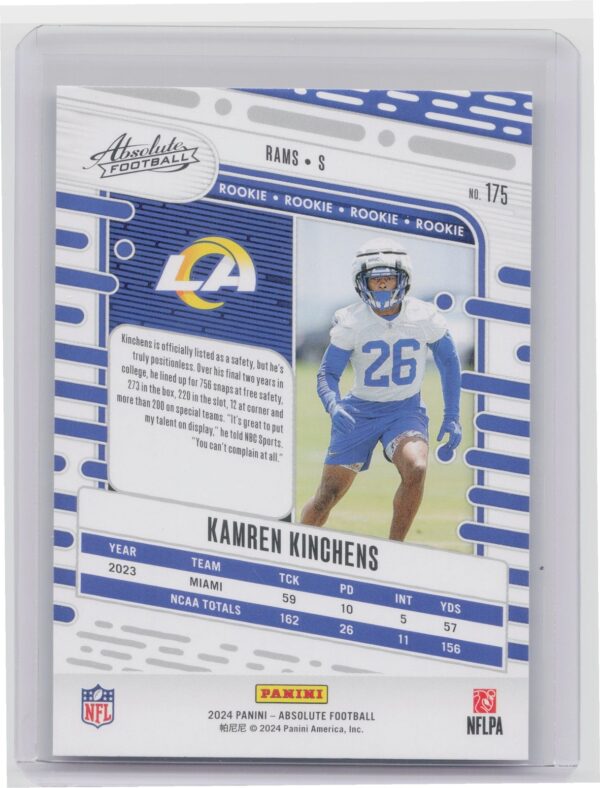 2024 Absolute Kamren Kinchens RC 175 Rams - Image 3