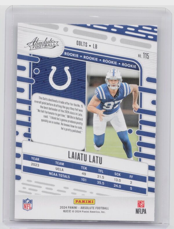 2024 Absolute Laiatu Latu Red and Blue RC 115 Colts - Image 3