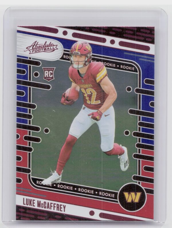 2024 Absolute Luke McCaffrey Red and Blue RC 176 Commanders