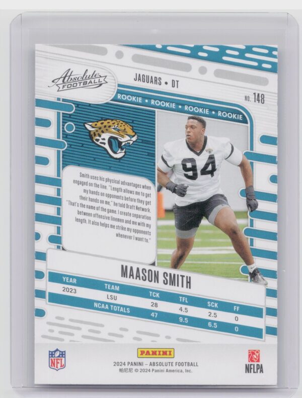 2024 Absolute Maason Smith Red and Blue RC 148 Jaguars - Image 3