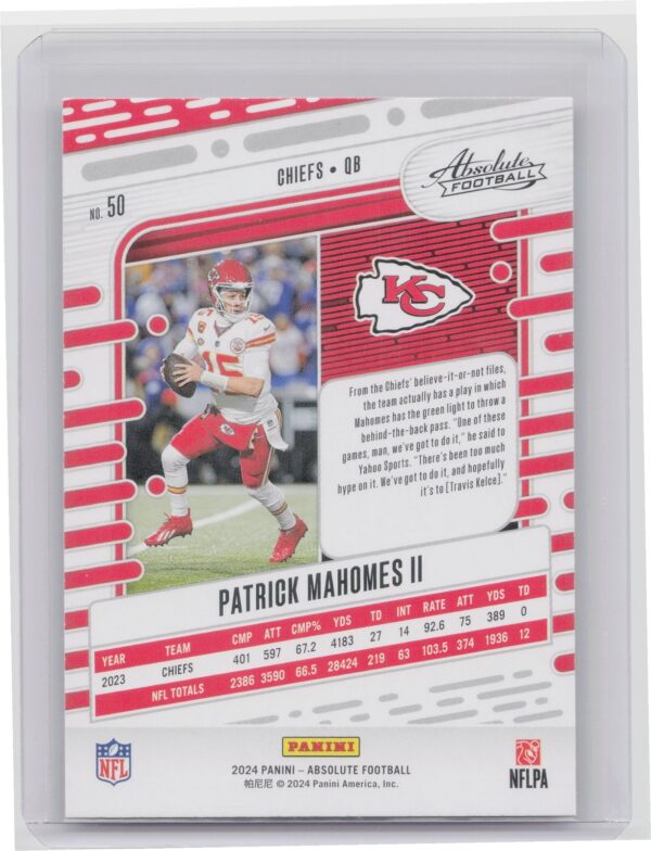 2024 Absolute Patrick Mahomes II Red and Blue #50 Chiefs - Image 3