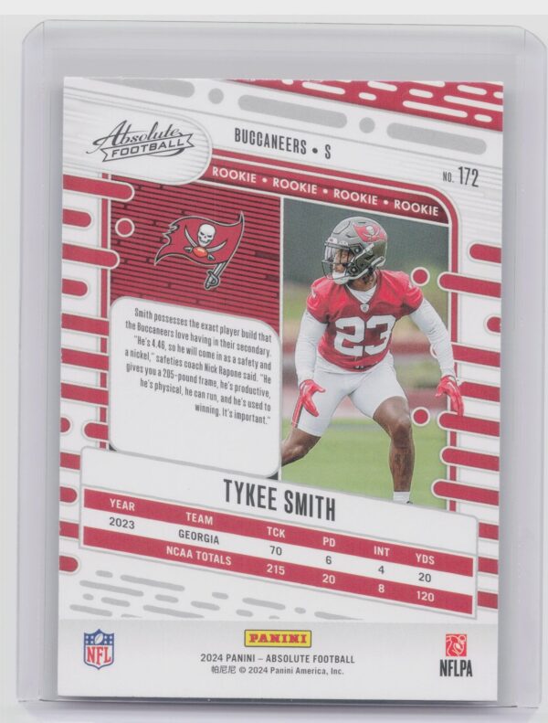 2024 Absolute Tykee Smith Red and Blue RC #172 Buccaneers - Image 3